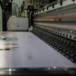 a close up of a conveyor belt in a factory