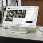 A desktop computer sitting on top of a desk
